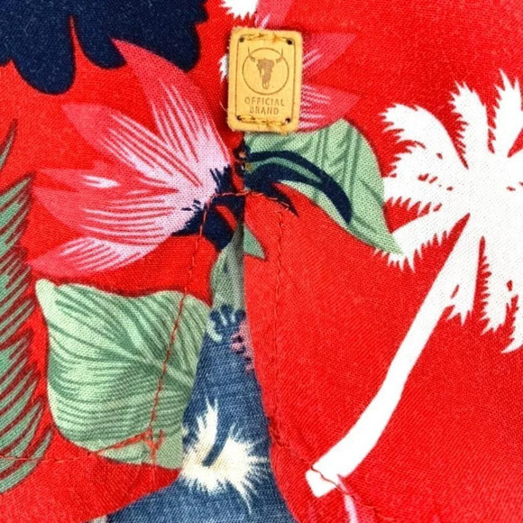 Jeans by Buffalo Men's Red/Floral Print Short Sleeve Size S Shirt - Picture 7 of 10